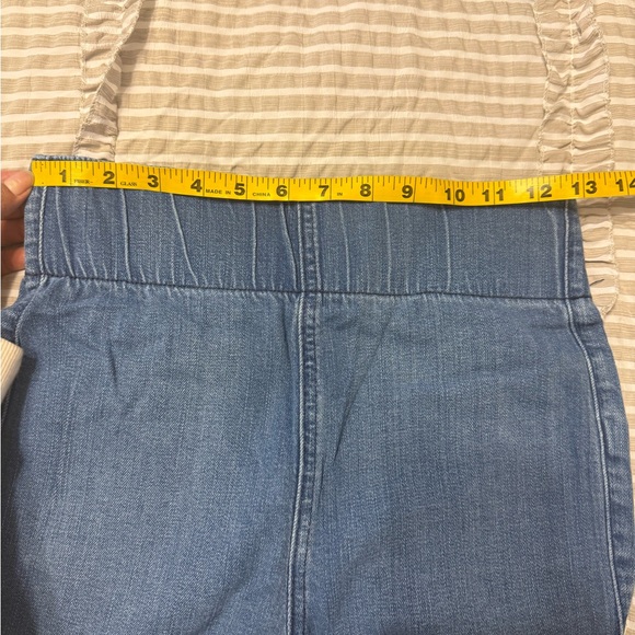 Mumu Blue Bell Bottom Jeans Size M Pull on Flare Raw Hem Comfort Denim Pants - Picture 6 of 7